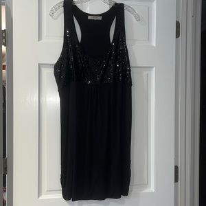 Sequin tunic/dress with empire waist and razor back